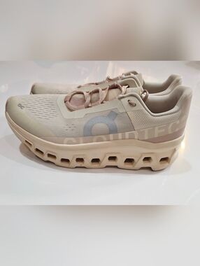609. On Running Cloudmonster Women's 11 Moon Fawn Sneakers -Maximum Cushion